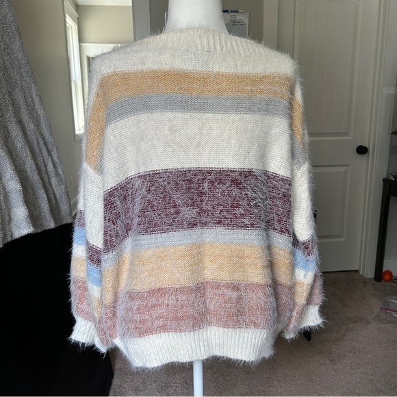 Lumiere Gentle Fawn Cozy Ivory Multicolor Striped Hilda Sweater Size Large - Picture 8 of 12